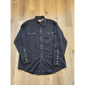 Scully Men's Western Shirt XXL Candy Cane Piping Pearl Snap P-726 Pre-Owned